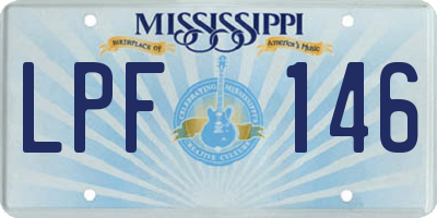 MS license plate LPF146