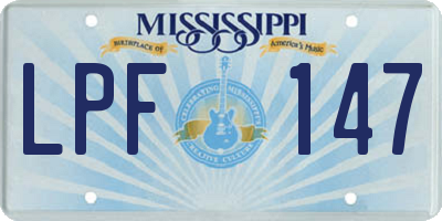 MS license plate LPF147