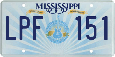 MS license plate LPF151