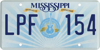 MS license plate LPF154