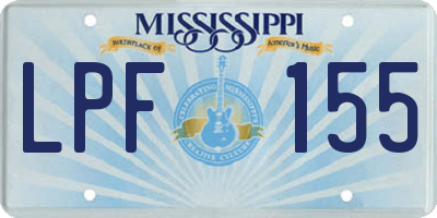 MS license plate LPF155
