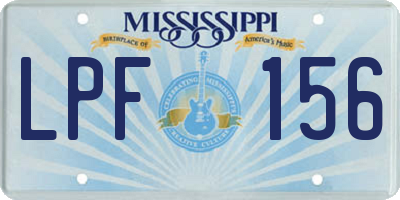 MS license plate LPF156