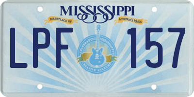 MS license plate LPF157