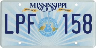 MS license plate LPF158