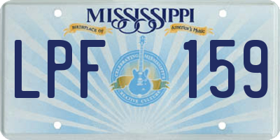 MS license plate LPF159