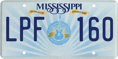 MS license plate LPF160