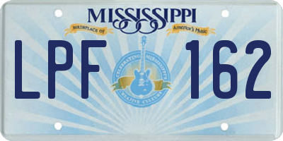 MS license plate LPF162