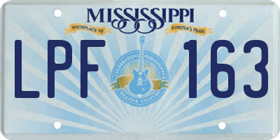 MS license plate LPF163