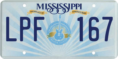 MS license plate LPF167