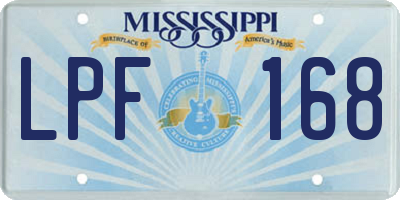MS license plate LPF168