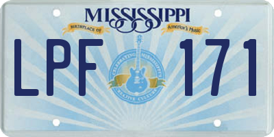 MS license plate LPF171