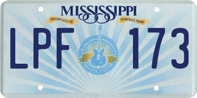 MS license plate LPF173