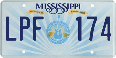 MS license plate LPF174