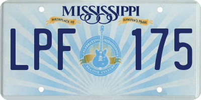 MS license plate LPF175