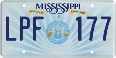MS license plate LPF177