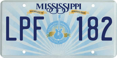 MS license plate LPF182