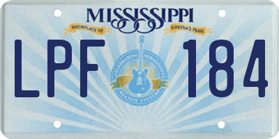 MS license plate LPF184