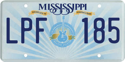 MS license plate LPF185