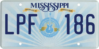 MS license plate LPF186