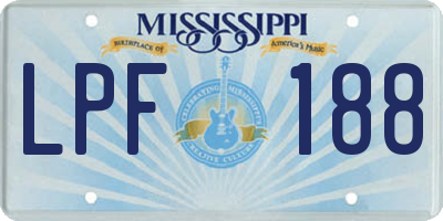 MS license plate LPF188