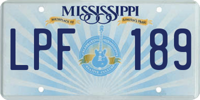 MS license plate LPF189