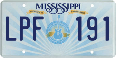 MS license plate LPF191