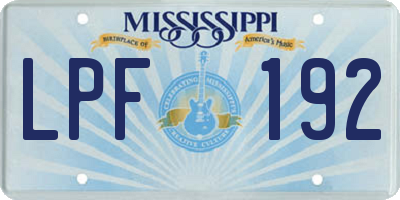 MS license plate LPF192