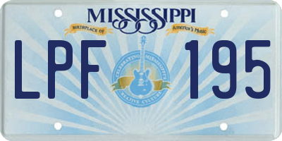 MS license plate LPF195