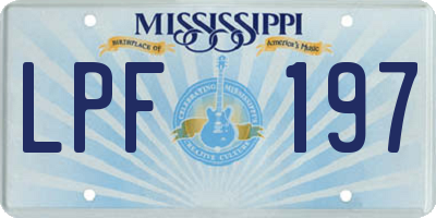 MS license plate LPF197