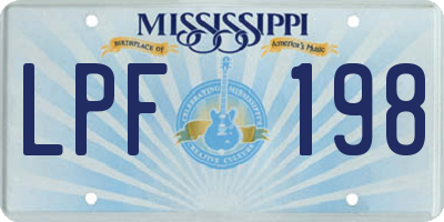 MS license plate LPF198