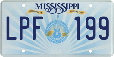 MS license plate LPF199