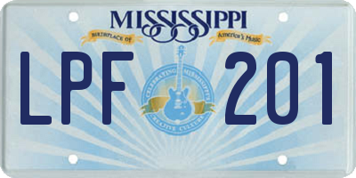 MS license plate LPF201