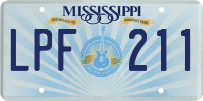 MS license plate LPF211