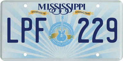 MS license plate LPF229