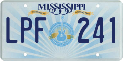 MS license plate LPF241
