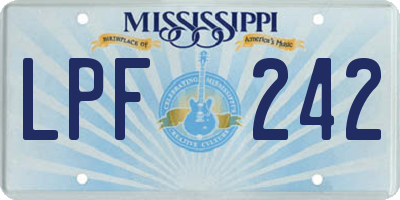 MS license plate LPF242