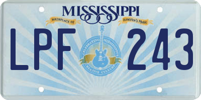 MS license plate LPF243