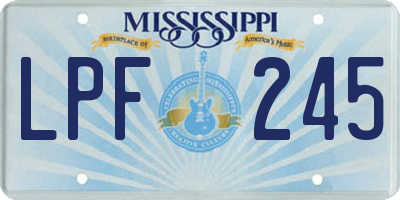 MS license plate LPF245