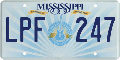 MS license plate LPF247