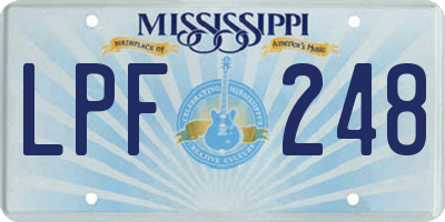 MS license plate LPF248