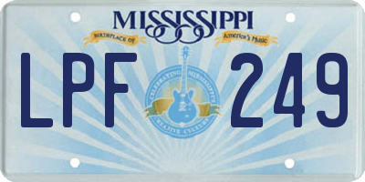 MS license plate LPF249