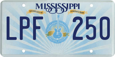 MS license plate LPF250