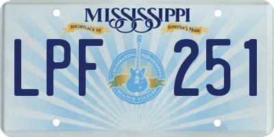 MS license plate LPF251
