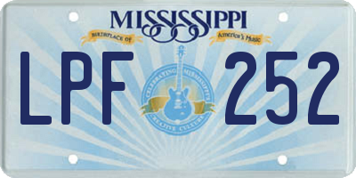 MS license plate LPF252