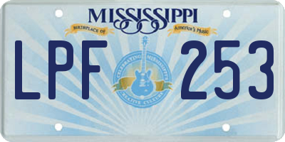 MS license plate LPF253