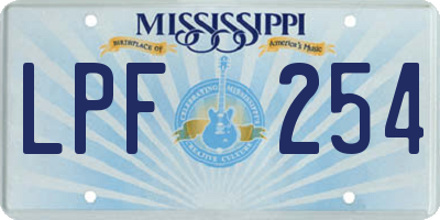 MS license plate LPF254