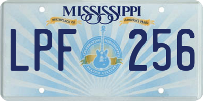 MS license plate LPF256