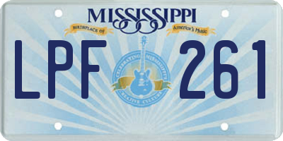 MS license plate LPF261