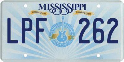 MS license plate LPF262