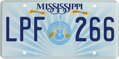 MS license plate LPF266